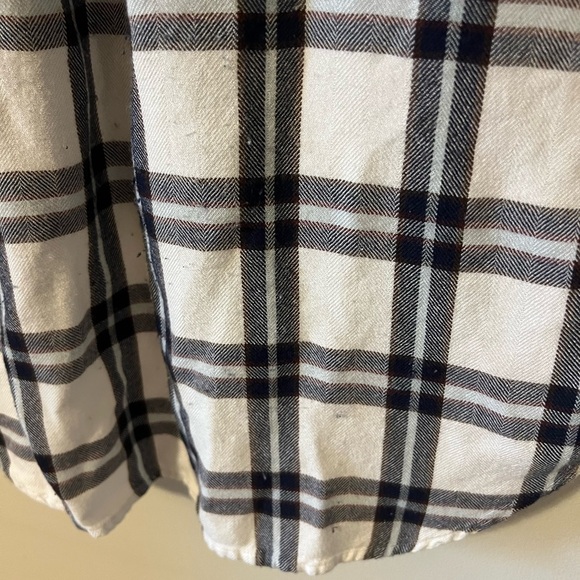 Rails X Free People Sleeveless Charli Vanilla/Navy Lightweight Plaid Top Medium - Picture 8 of 10